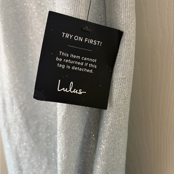 NWT Lulus Ombre Lurex Maxi Dress Blue Silver Glitter Formal Prom Small - Picture 8 of 11